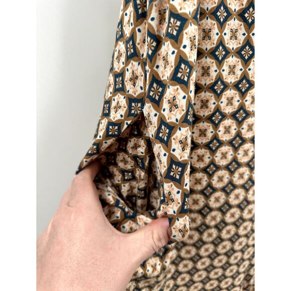 Torrid Super Soft Culotte Jumpsuit Tan Mindy motifs Wide Leg Crop Stretch Size L - Picture 5 of 9